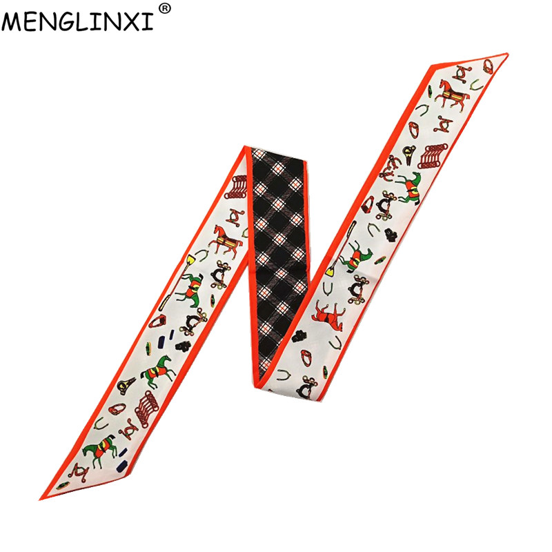 Luxury Bags In China - Horse Plaid Skinny Scarf Women Bag