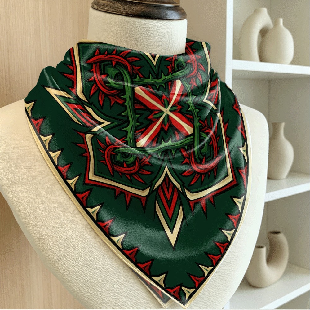 Luxury Bags For Summer - Red and green thorny vine pattern