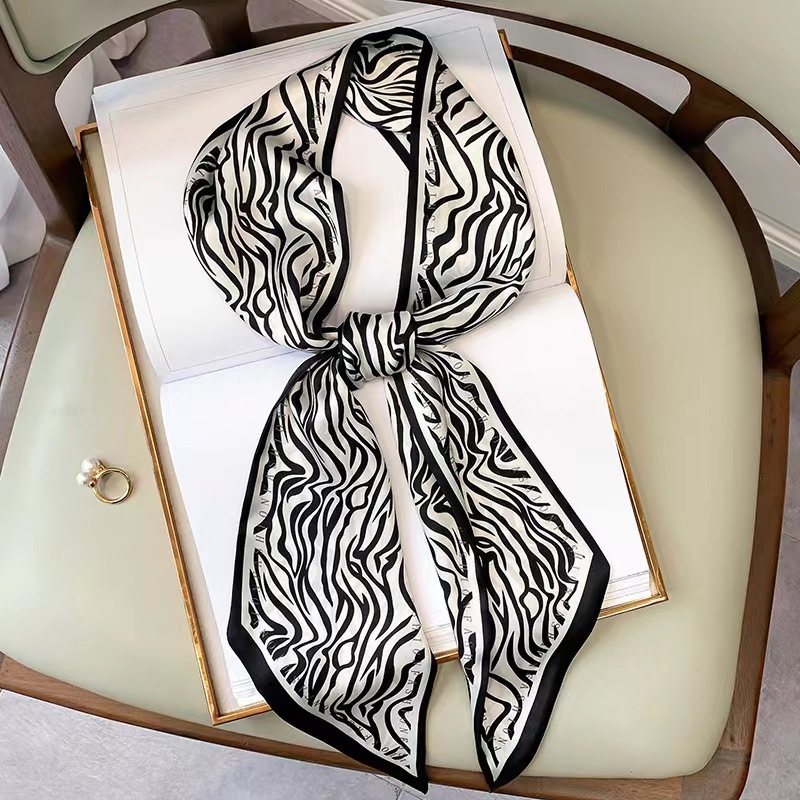 Luxury Bags For Summer - Luxury Zebra Print Silk Square Scarf