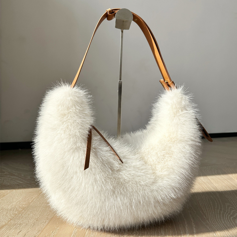 Luxury Bags 2026 - Fashion Faux Fur Half Moon Bags