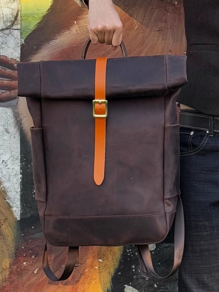 Large Capacity Mens Genuine Le - Genuine Leather Backpack ulasan dan harga