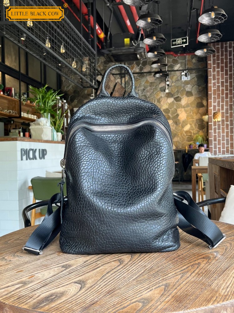 Soft Natural Sheepskin Casual  - Genuine Leather Backpack ulasan dan harga