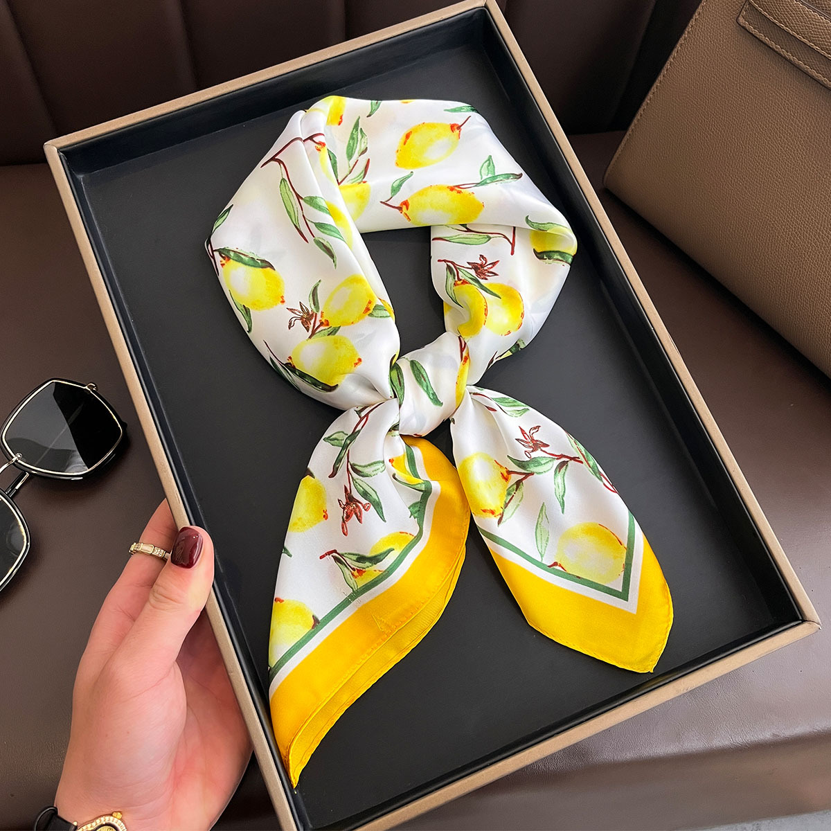 Luxury Yellow Lemon Print Squa - Luxury Bags Yellow ulasan dan harga