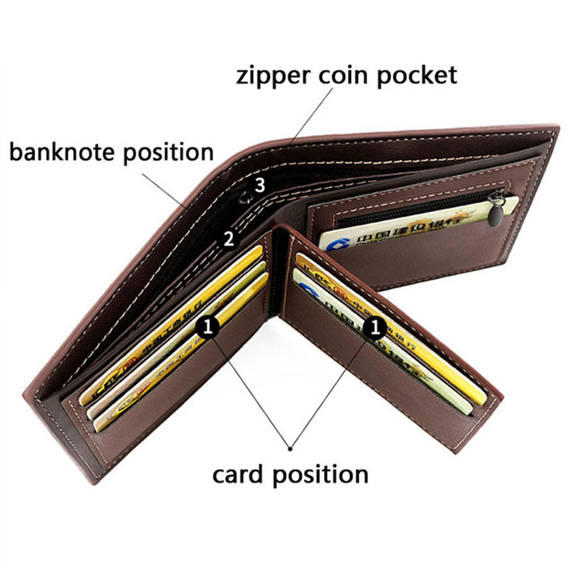 Short Men Wallets Zipper Coin  - Luxury Bags For Men ulasan dan harga