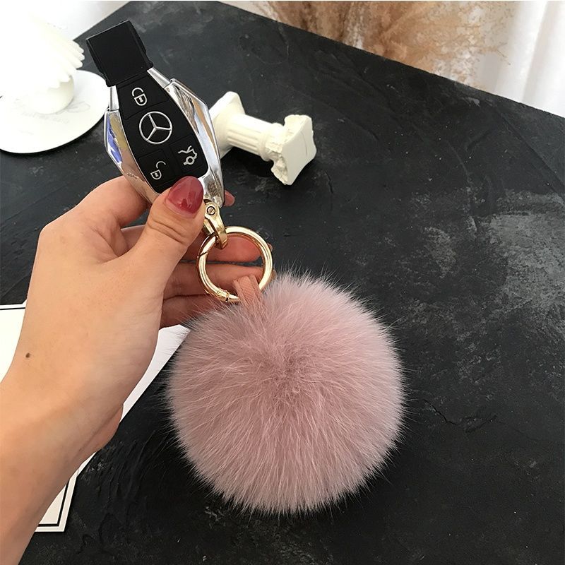 2024 Fluffy Real Fox Fur Ball  - Luxury Bags Yellow ulasan dan harga