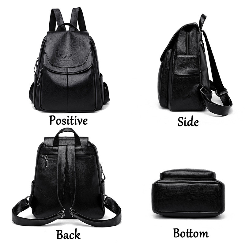 9 Color Women Soft Leather Bac - Genuine Leather Backpack ulasan dan harga