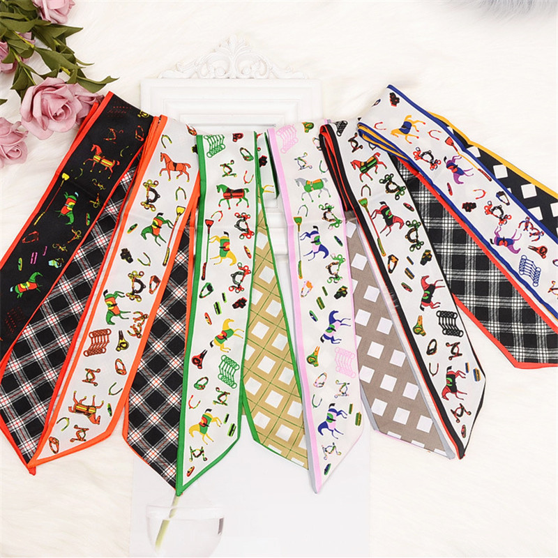 Horse Plaid Skinny Scarf Women - Luxury Bags In China ulasan dan harga