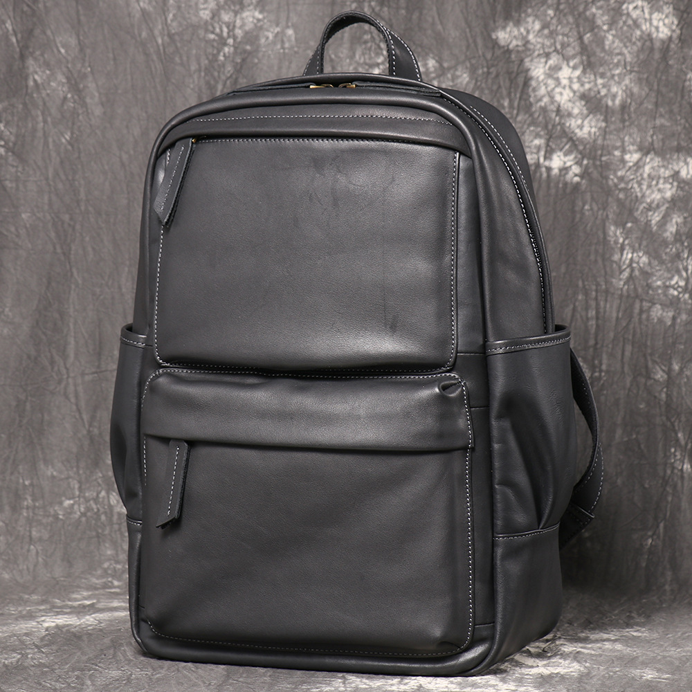 Genuine Leather Men Business B - Genuine Leather Backpack ulasan dan harga