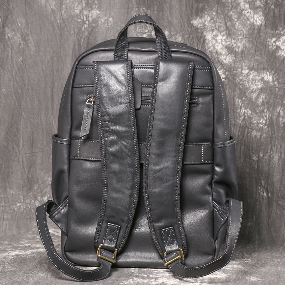 Genuine Leather Men Business B - Genuine Leather Backpack ulasan dan harga