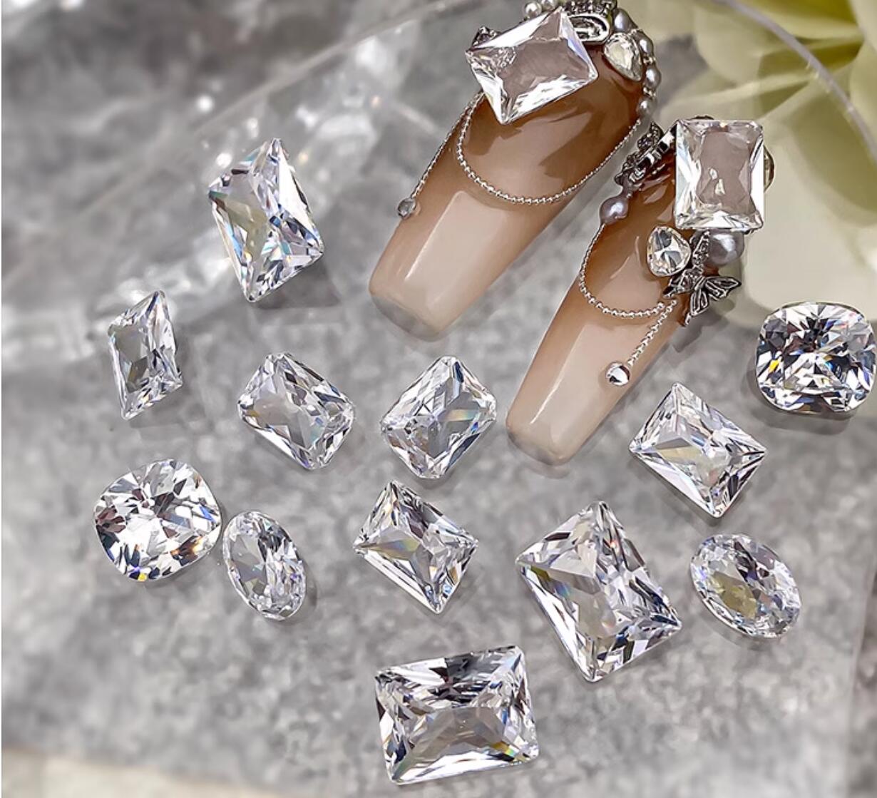 10pcs White Crystal Zirconia N - Luxury Bags Dropshipping ulasan dan harga
