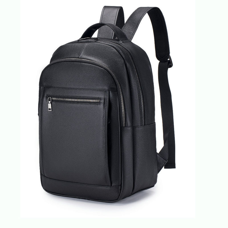 Leather double shoulder male b - Genuine Leather Backpack ulasan dan harga