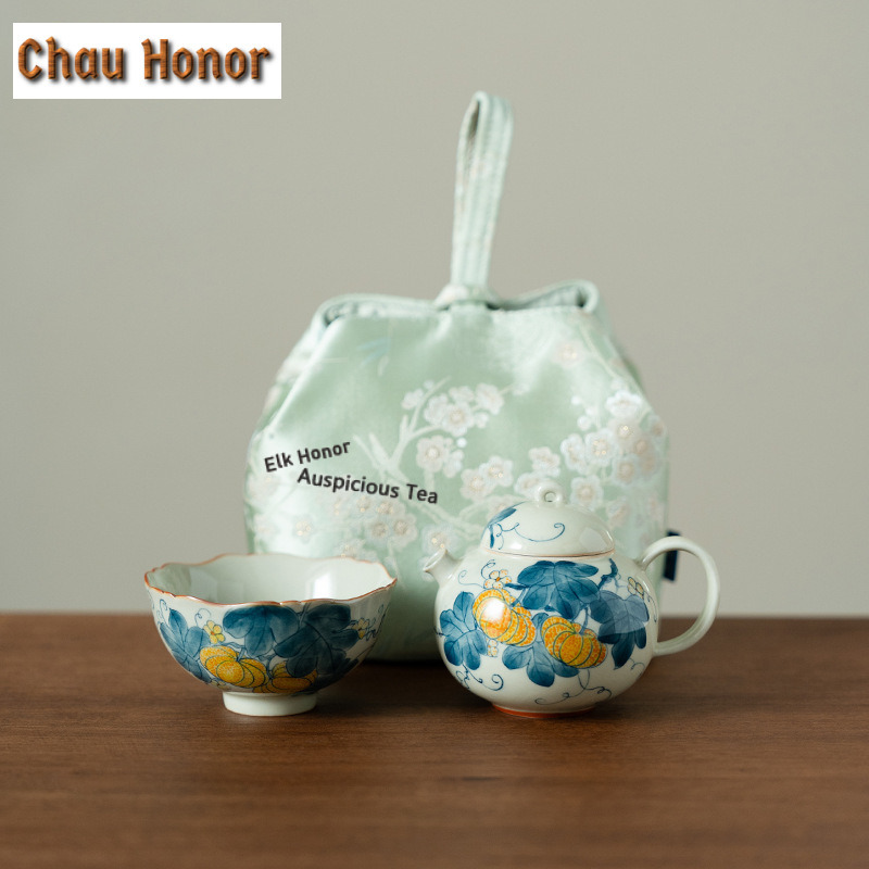 Hand-painted Pumpkin Travel Te - Luxury Bags Hand Painted ulasan dan harga