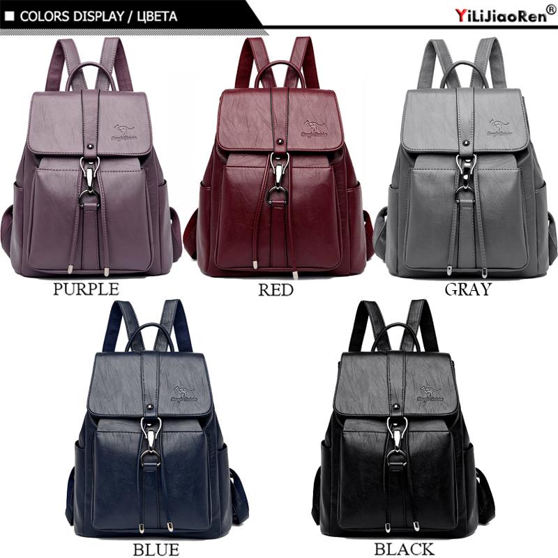 Anti Theft Backpack Women Shou - Genuine Leather Backpack ulasan dan harga