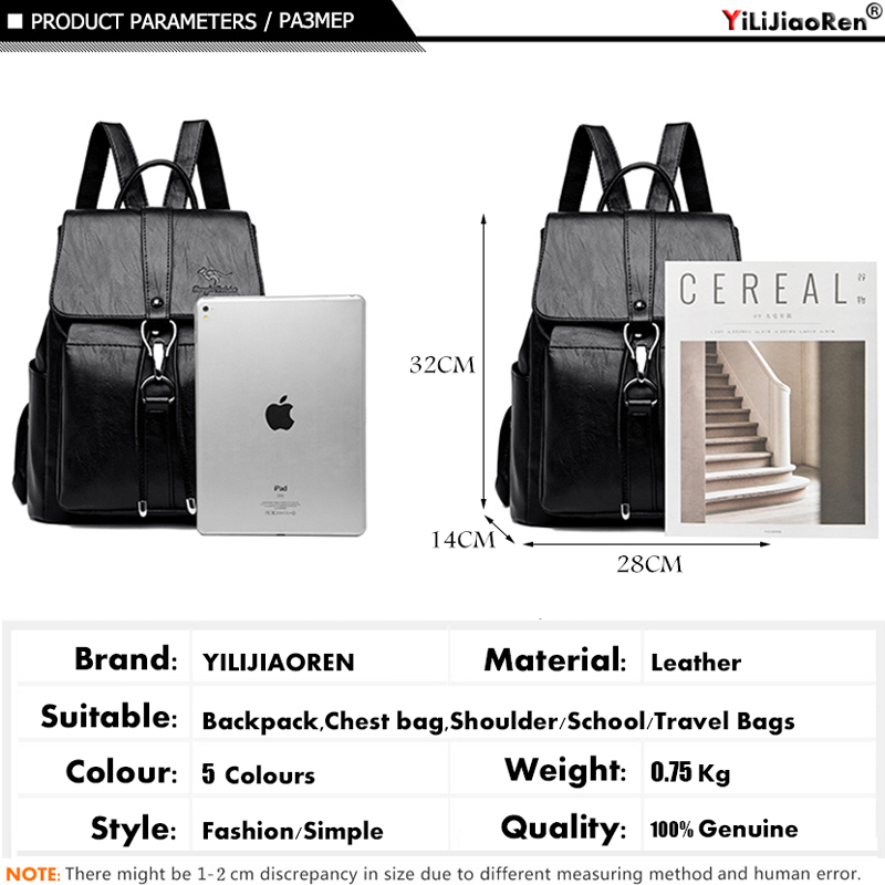 Anti Theft Backpack Women Shou - Genuine Leather Backpack ulasan dan harga