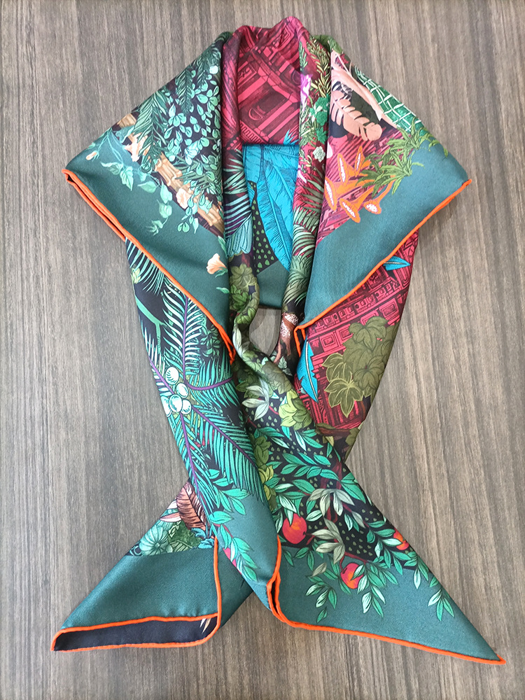 Silk Scarf 90CM Women Hand Rol - Luxury Bags For Summer ulasan dan harga