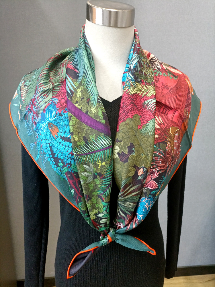 Silk Scarf 90CM Women Hand Rol - Luxury Bags For Summer ulasan dan harga