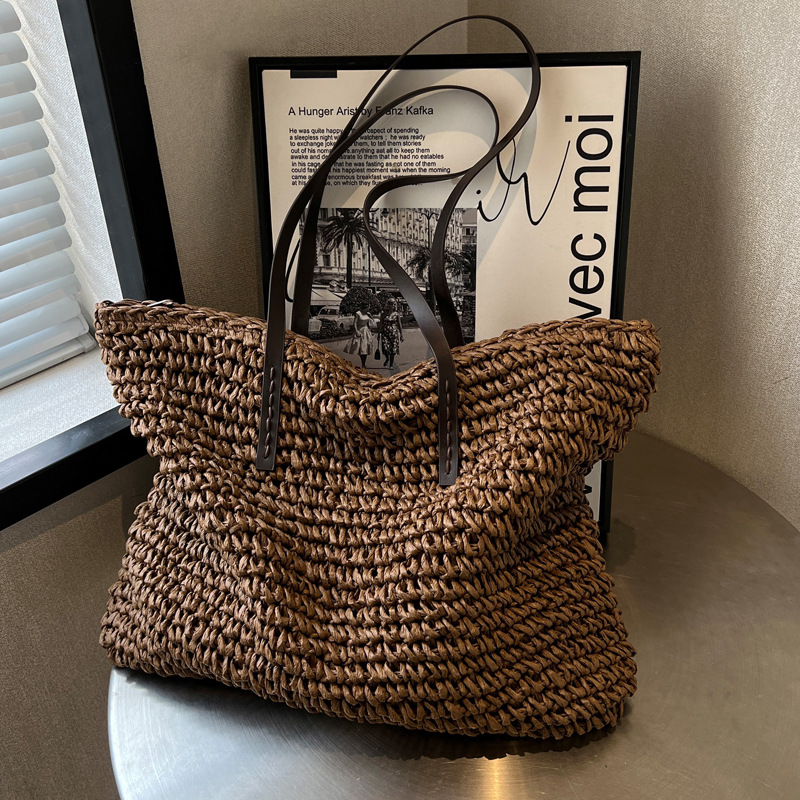 Straw Woven Tote Bags Casual L - Luxury Bags For Summer ulasan dan harga