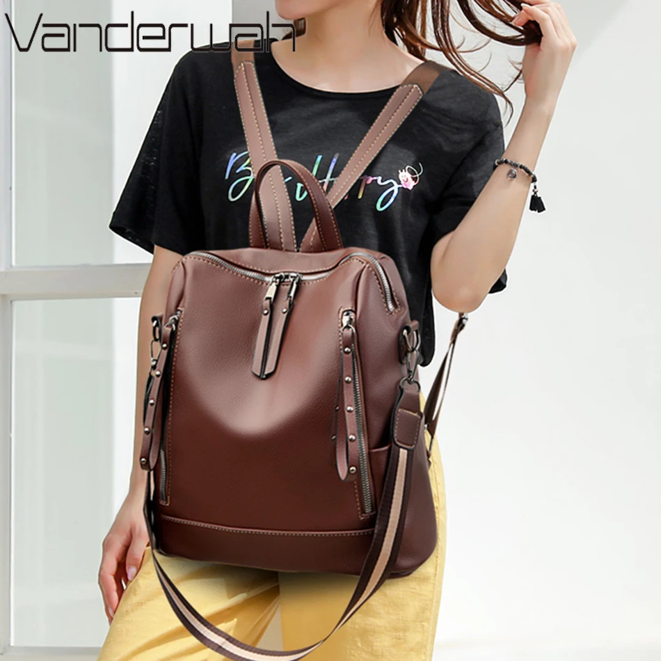 Brand Luxury Backpacks Soft Le - Genuine Leather Backpack ulasan dan harga