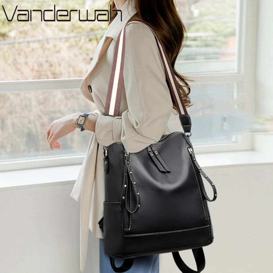 Brand Luxury Backpacks Soft Le - Genuine Leather Backpack ulasan dan harga