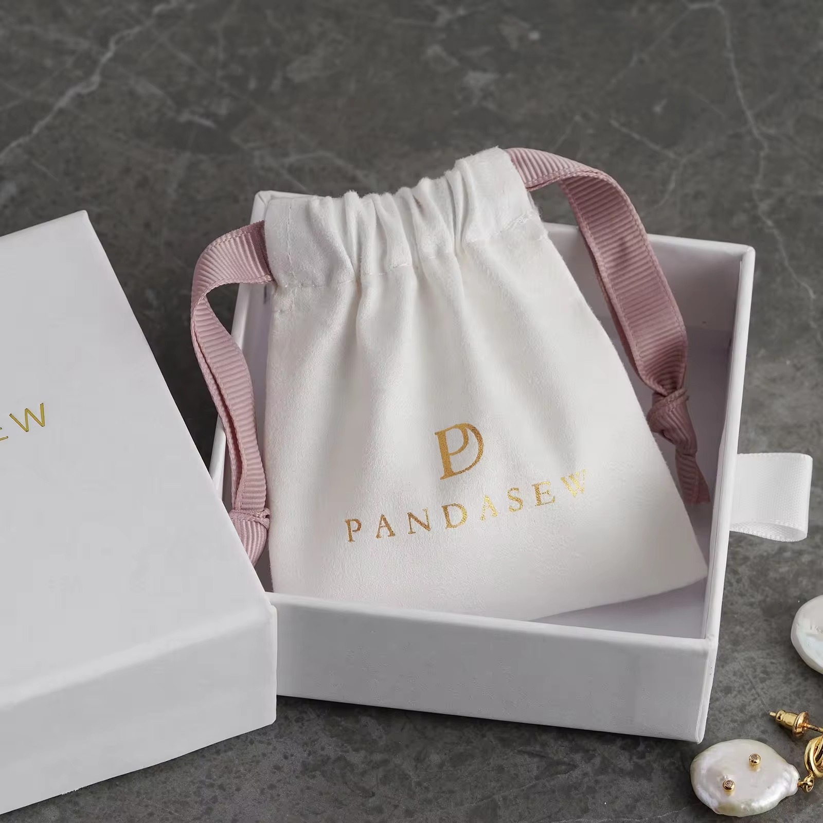 Custom Logo Luxury Suede Draws - Luxury Bags Logo ulasan dan harga
