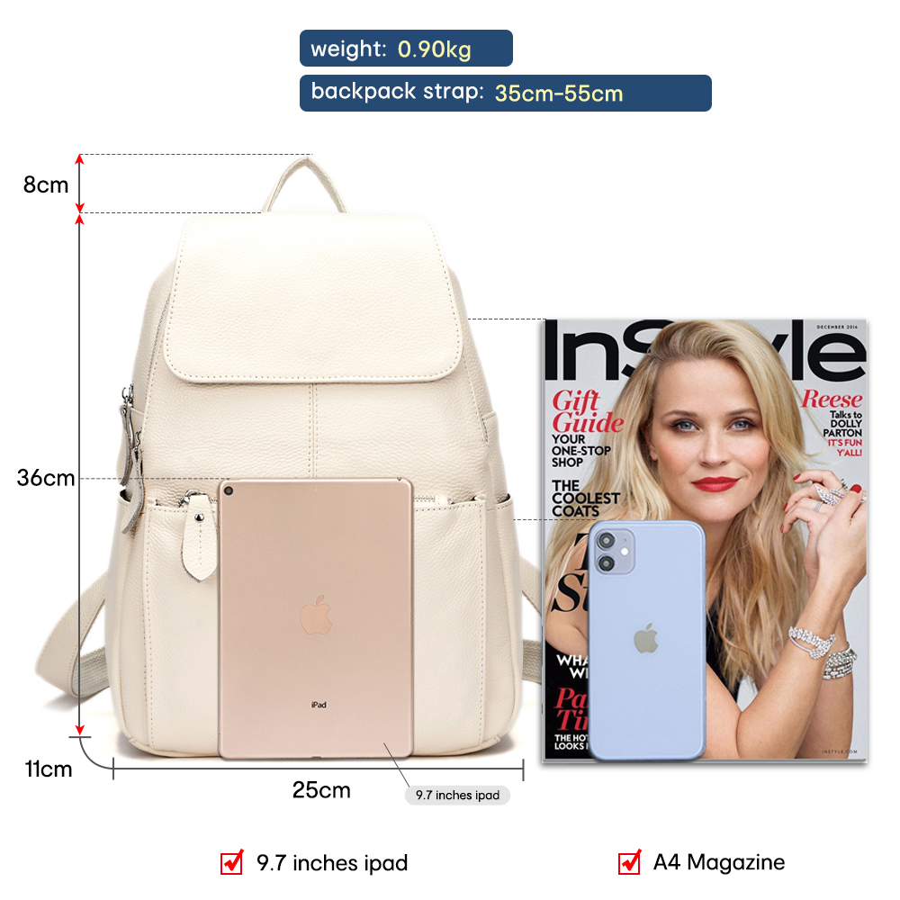 Zency Genuine Leather Women Ba - Genuine Leather Backpack ulasan dan harga