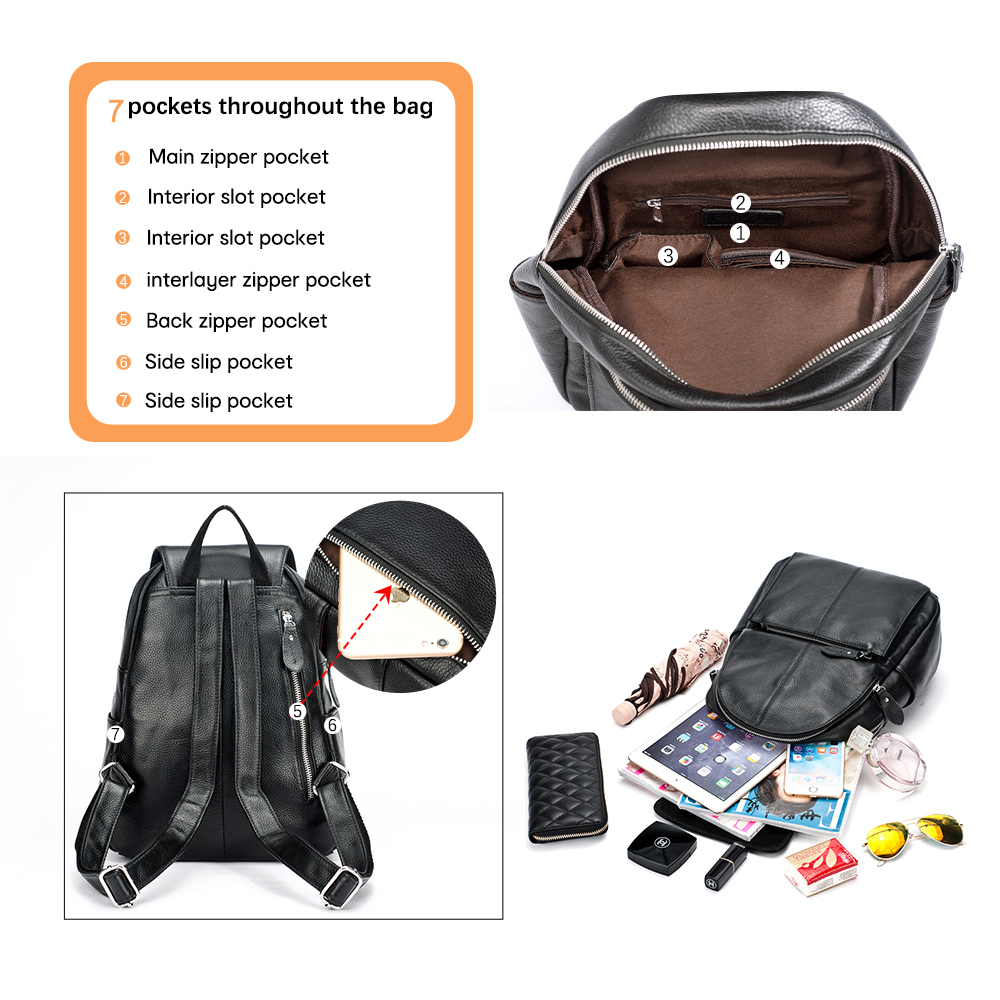 Zency Genuine Leather Women Ba - Genuine Leather Backpack ulasan dan harga