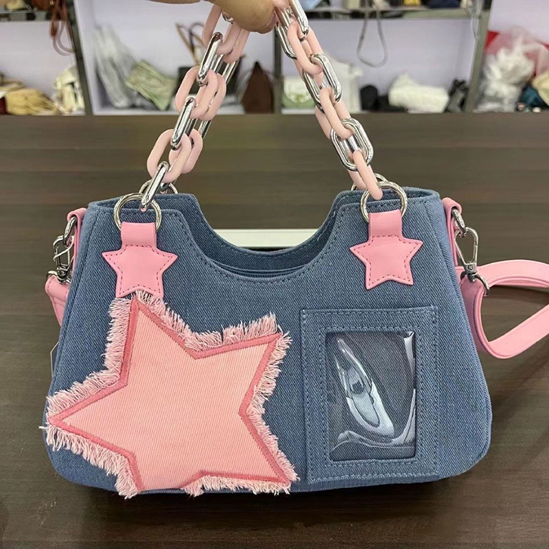 Denim Women Underarm Shopper T - Luxury Bags Tote ulasan dan harga