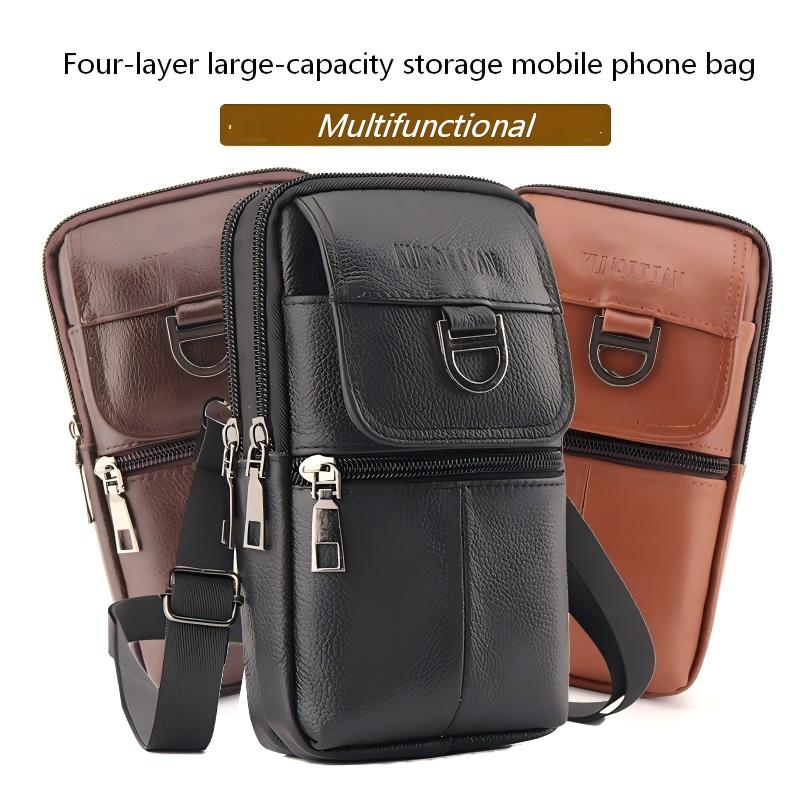 Men's Leather Waist Bag - Larg - Genuine Leather Backpack ulasan dan harga