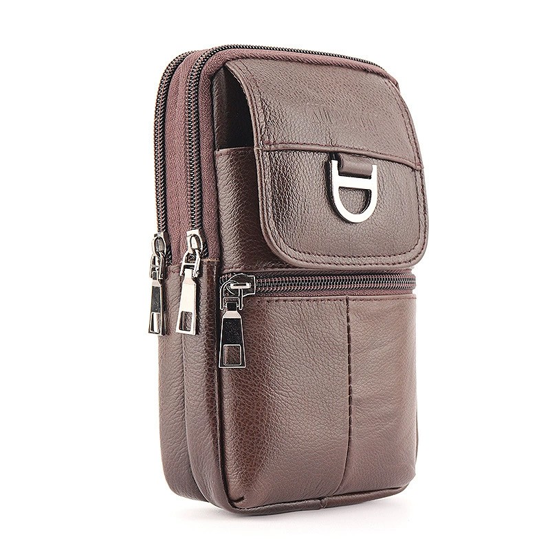 Men's Leather Waist Bag - Larg - Genuine Leather Backpack ulasan dan harga