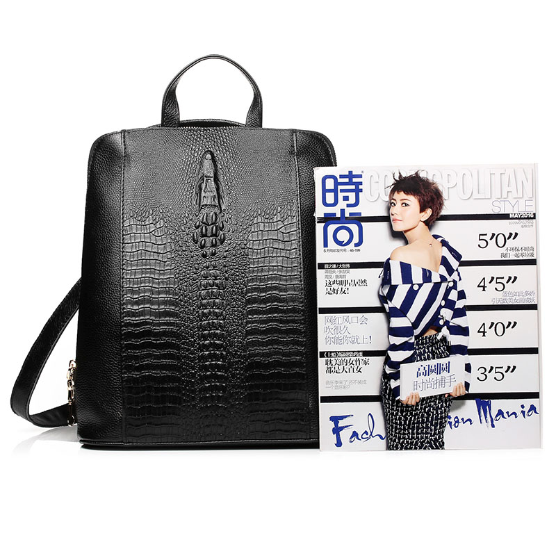 Zency Women's Crocodile Leathe - Genuine Leather Backpack ulasan dan harga