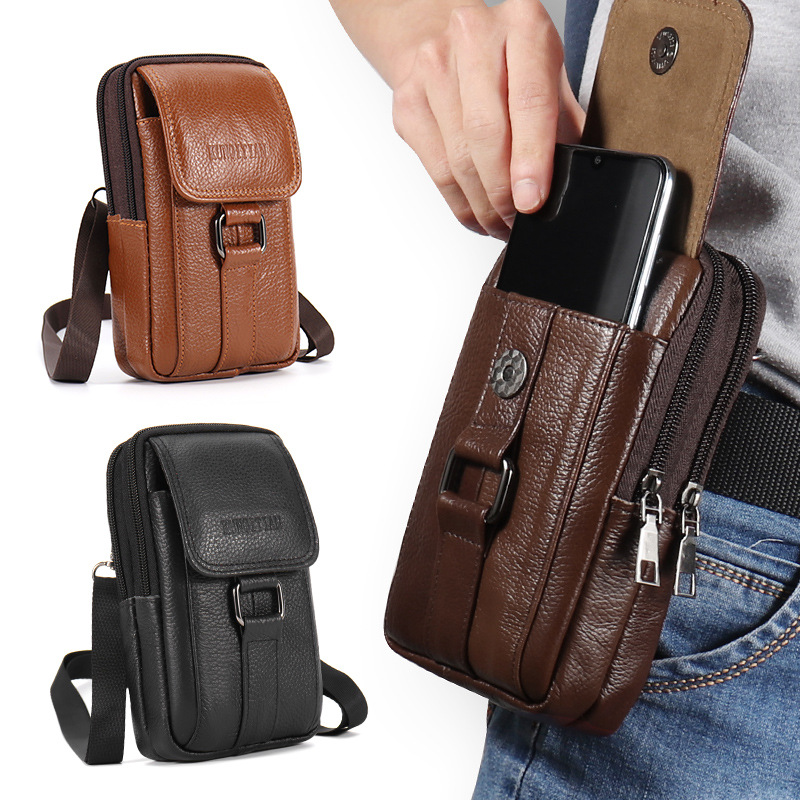 Genuine Leather Men's Phone Be - Genuine Leather Backpack ulasan dan harga
